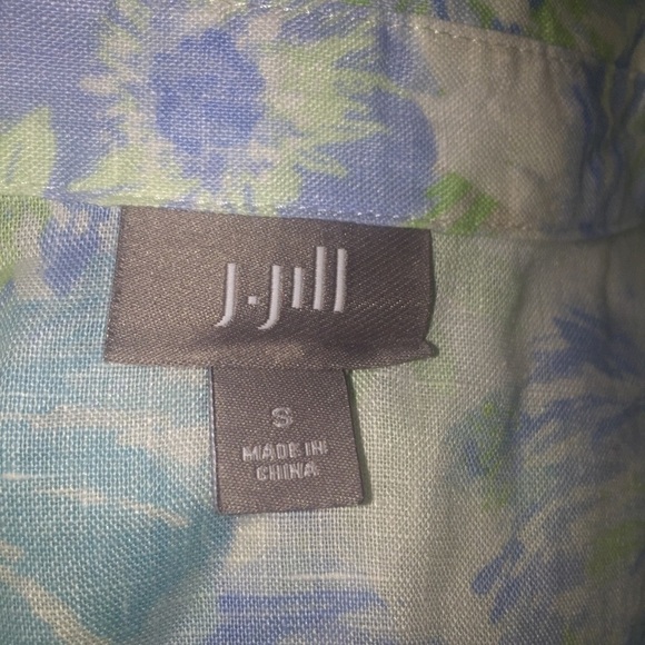 𝅺J. Jill linen button down blouse shirt size small - Picture 5 of 5